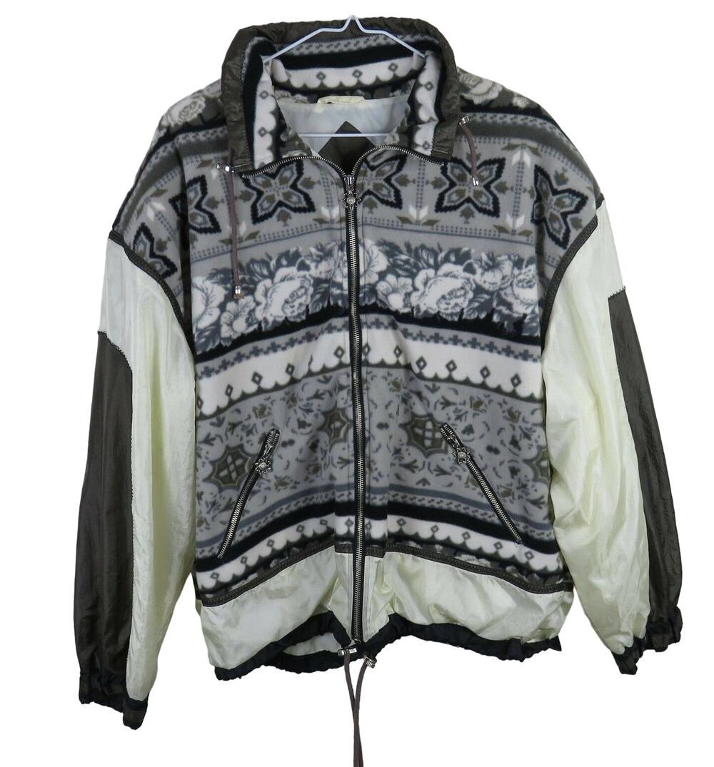 Vintage East West Fleece Nylon Windbreaker - Women's Size Large